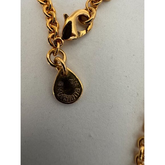 Gold-Plated Multilana Necklace With Janus Pendant 18" Chain Timeless Roman-Inspi - Picture 5 of 16
